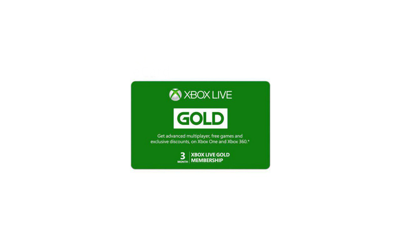 Xbox Live Gold three month membership press render