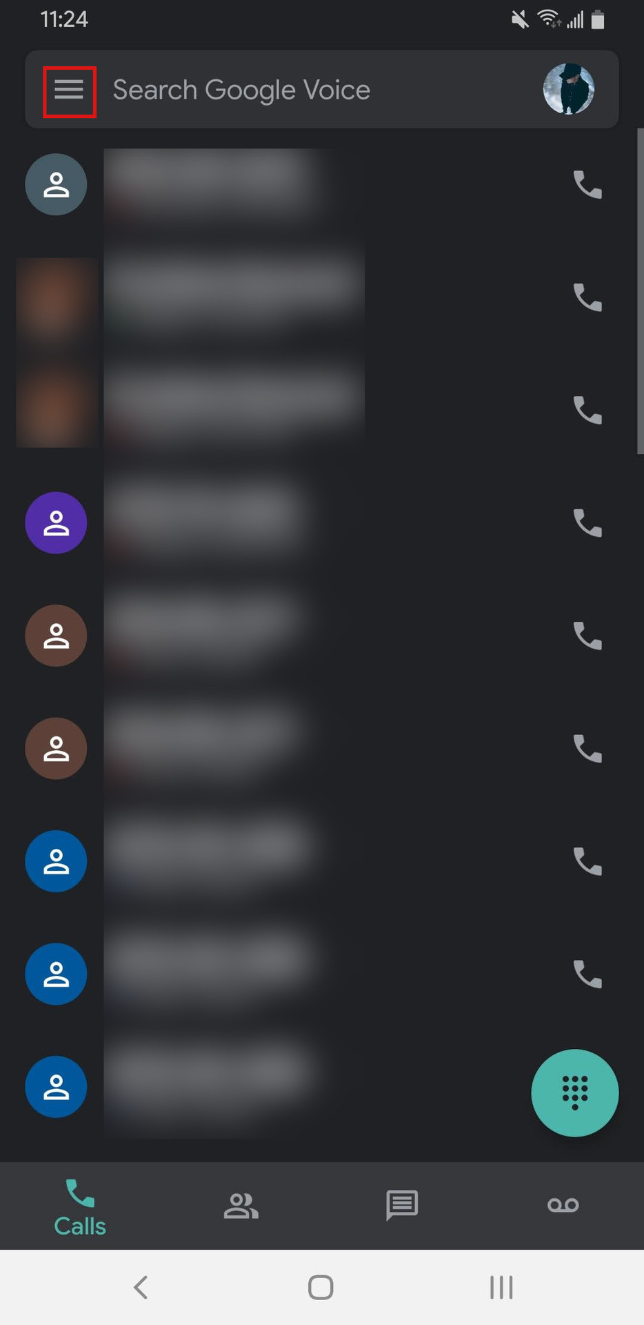 Google Voice dark mode calls