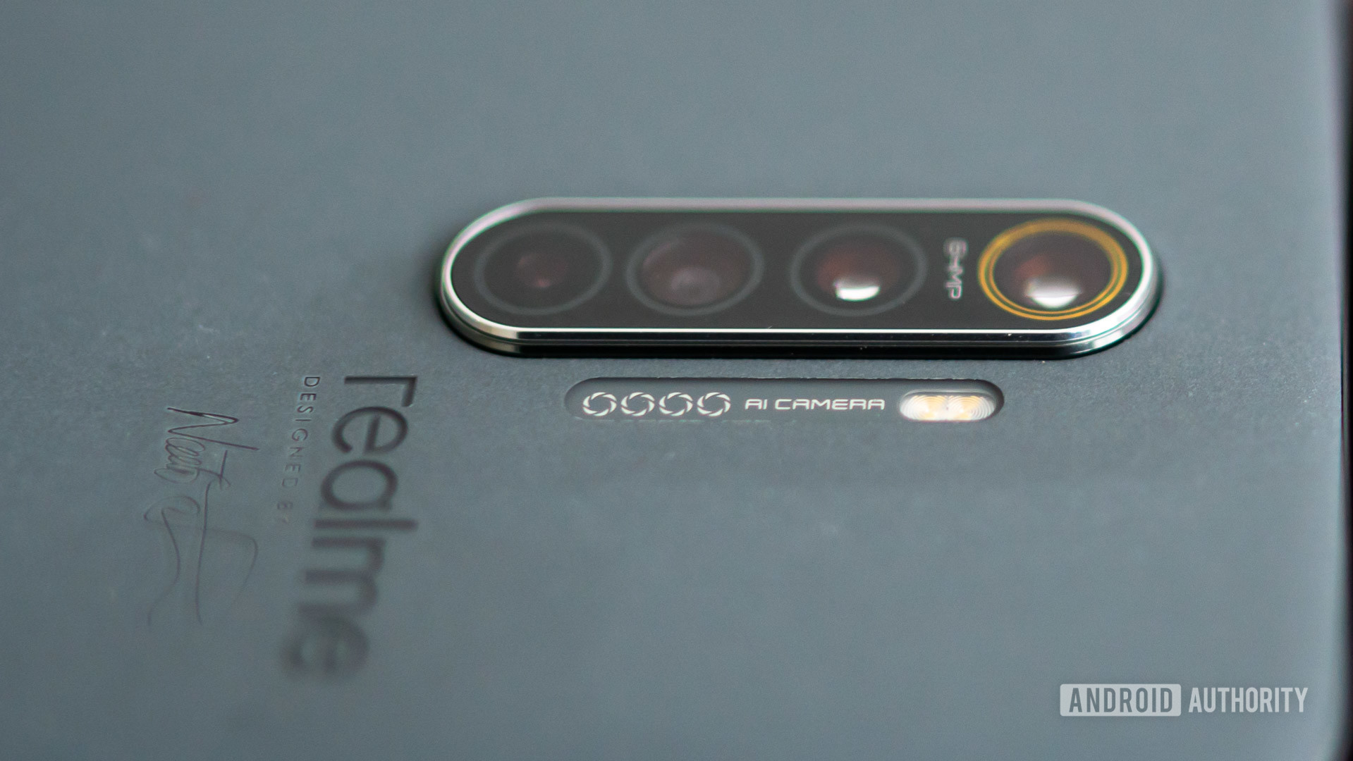 Realme X2 Pro Master Edition in Concrete camera closeup 1