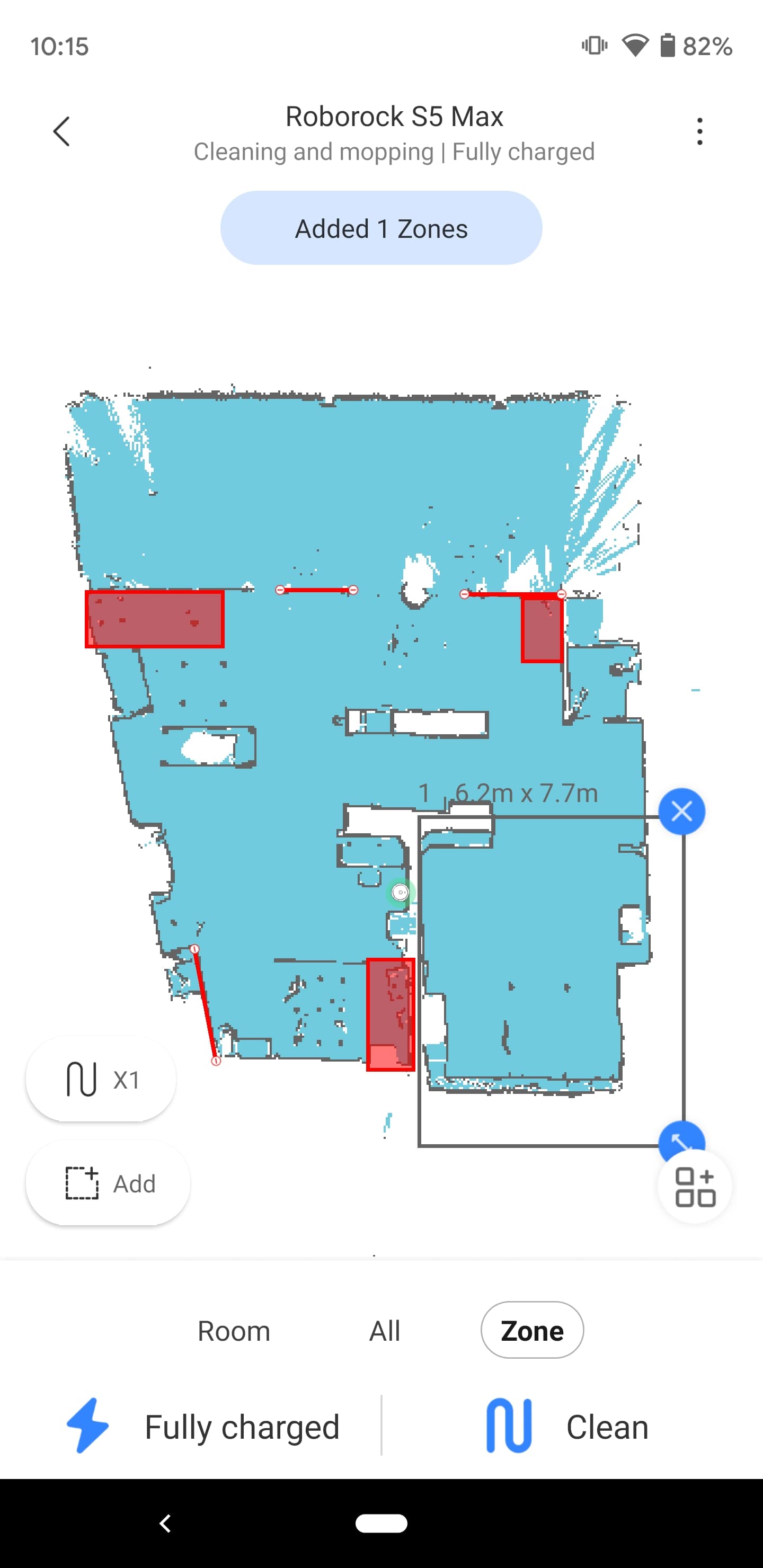 Roborock S5 Max Mi Home app Zones 1