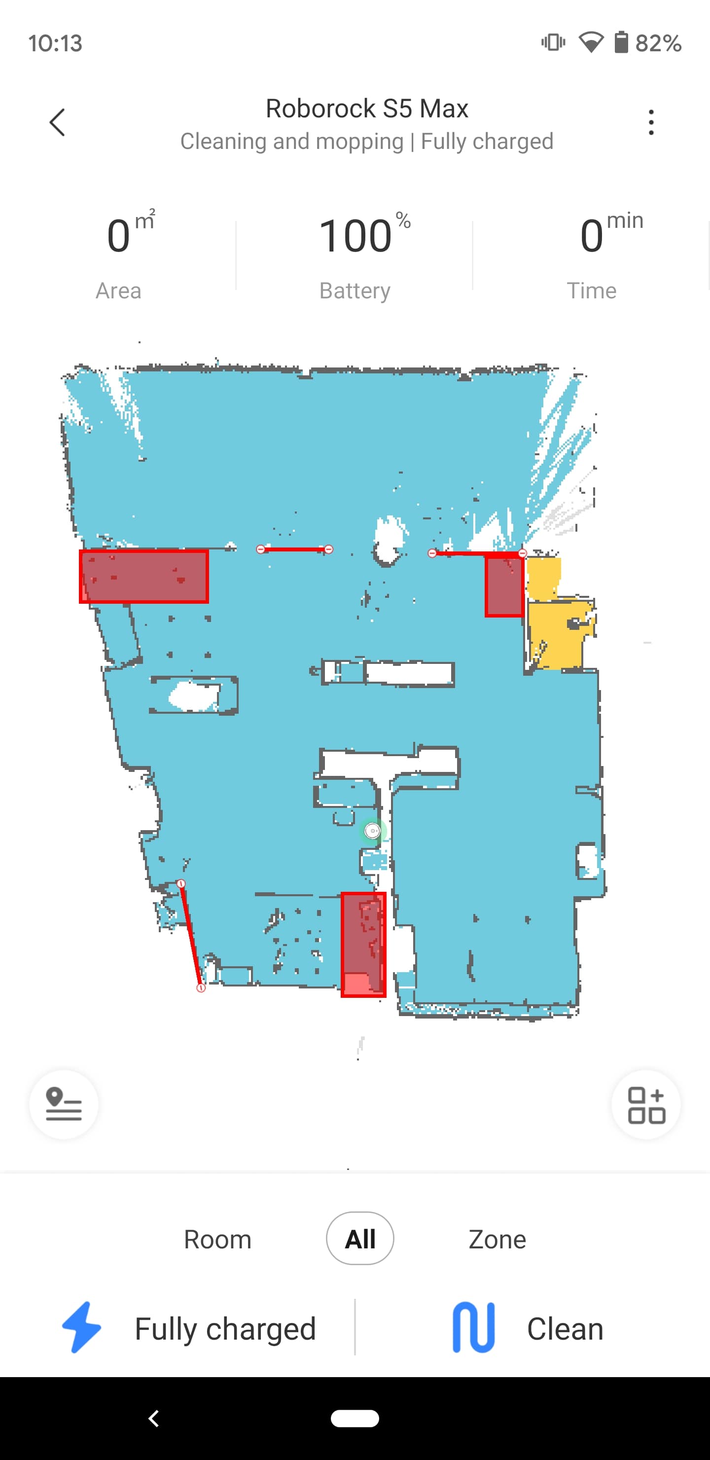 Roborock S5 Max Mi Home app map