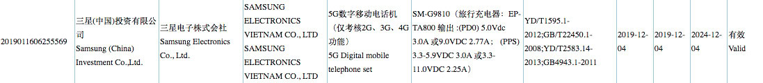 Lista de especificaciones rumoreadas del Samsung Galaxy S11e 5G