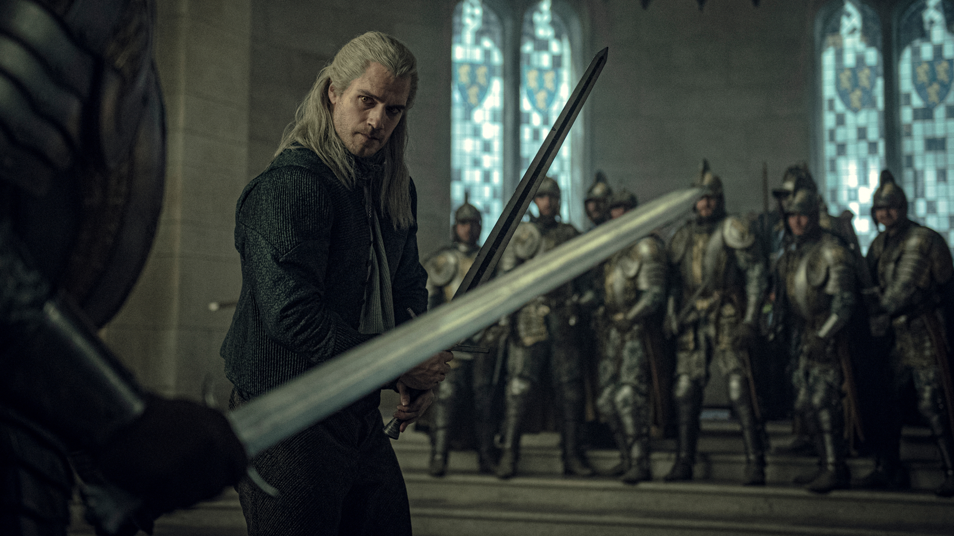 Geralt of Rivia Sword Fight production still