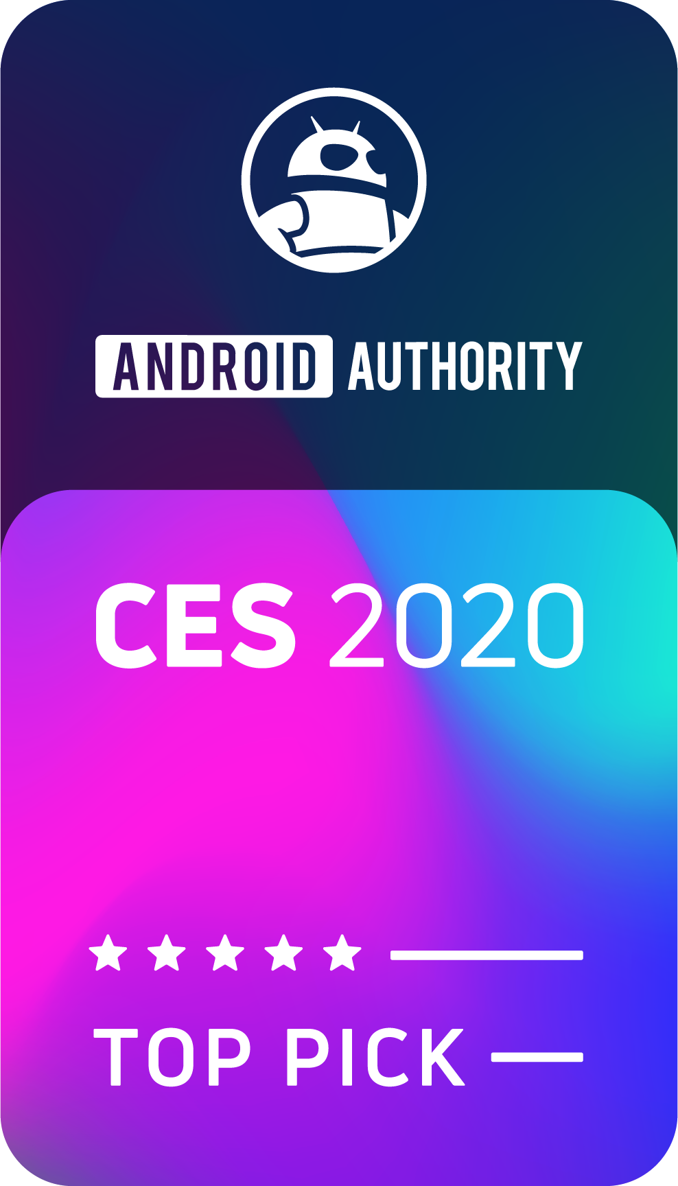 Android Authority CES 2020 Top Pick award badge