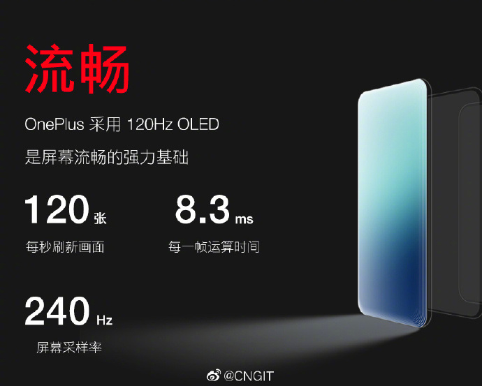 OnePlus 120Hz display presentation slide 2