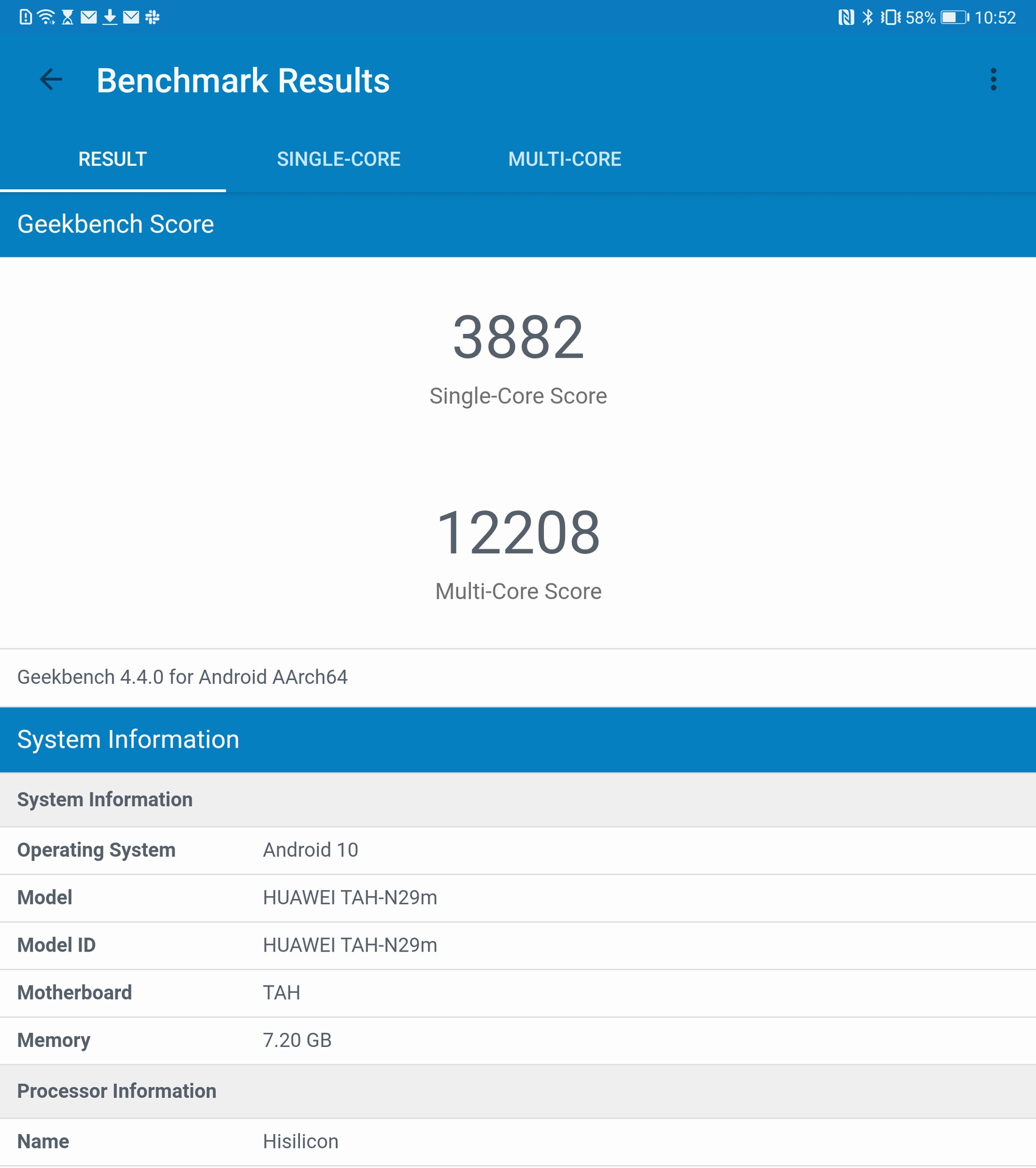 Huawei Mate Xs review Geekbench benchmark