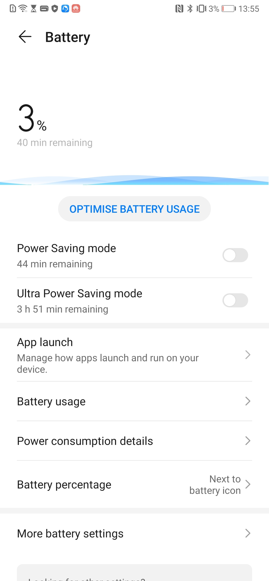 Huawei Mate Xs review battery settings