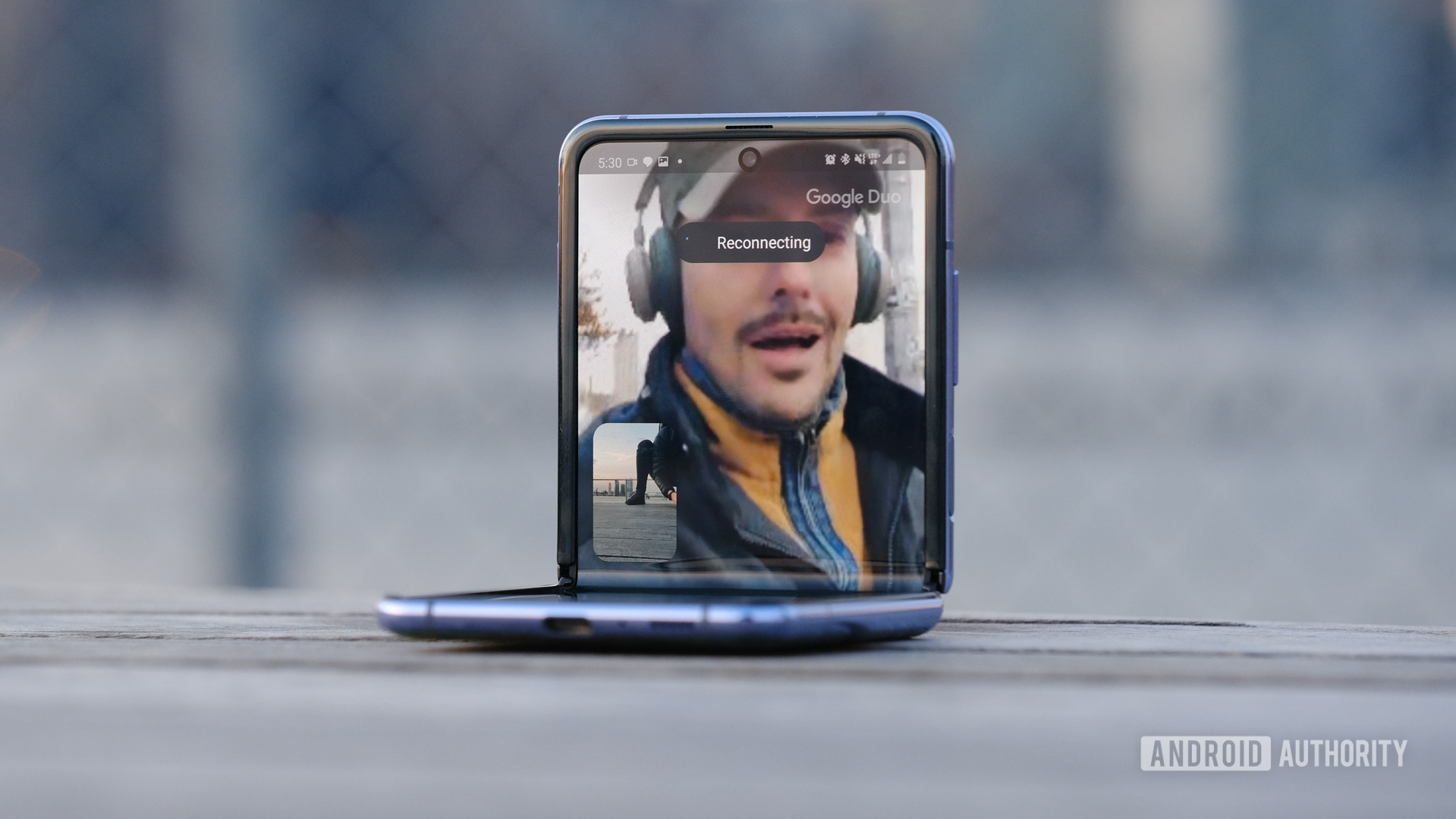 Samsung Galaxy Z Flip Duo call top half