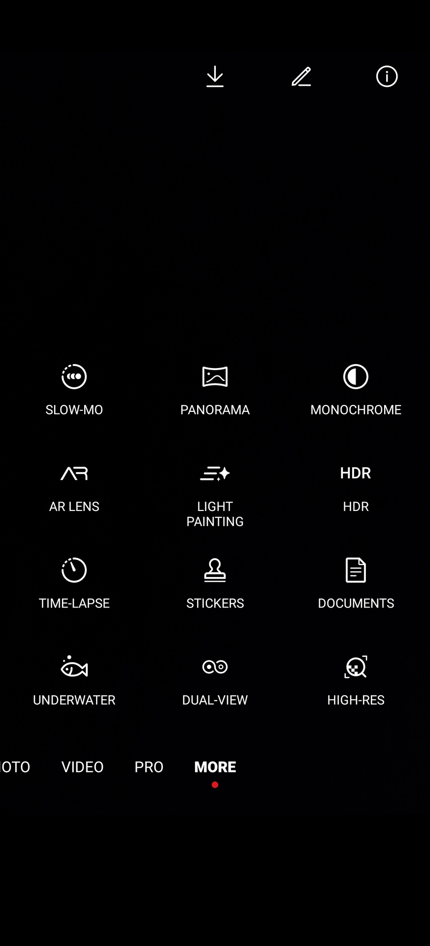Camera app Huawei P40 Pro More Modes