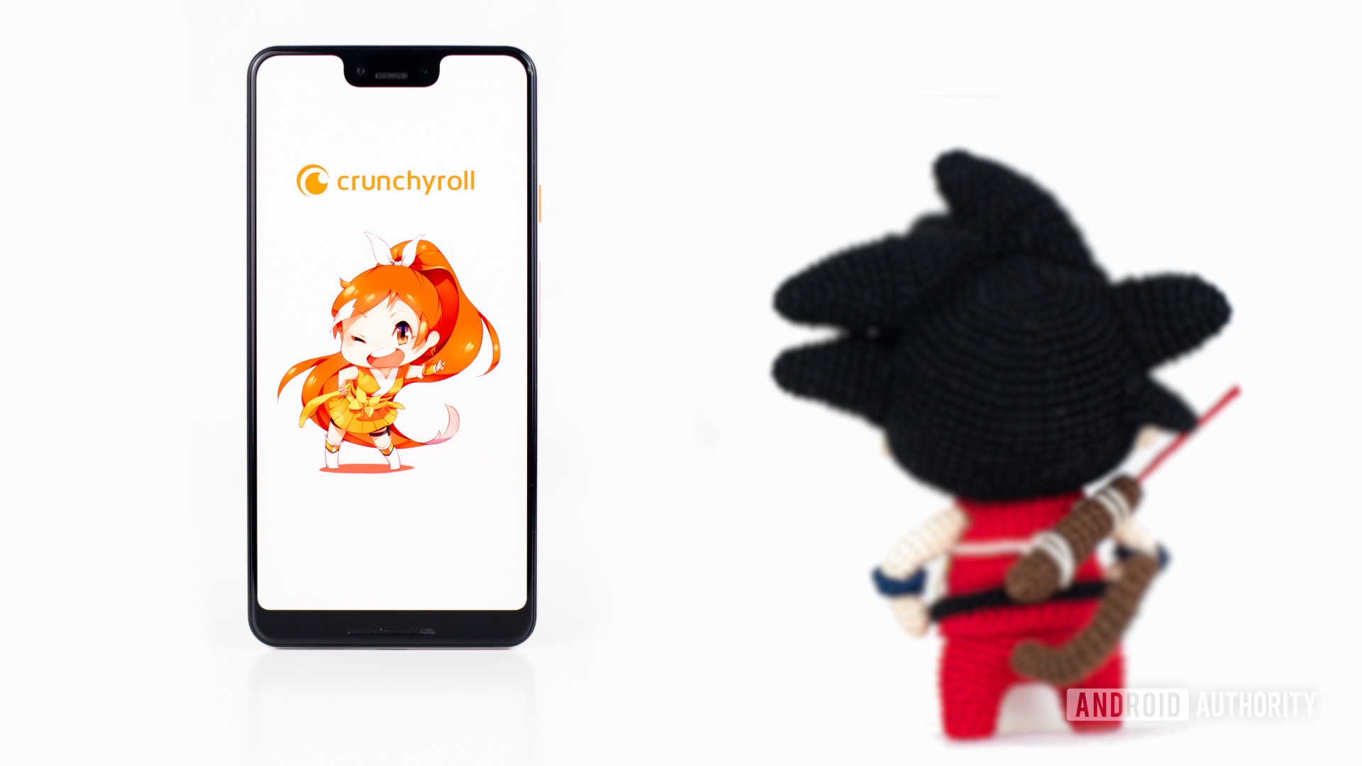 Crunchy Roll stock photo with Goku