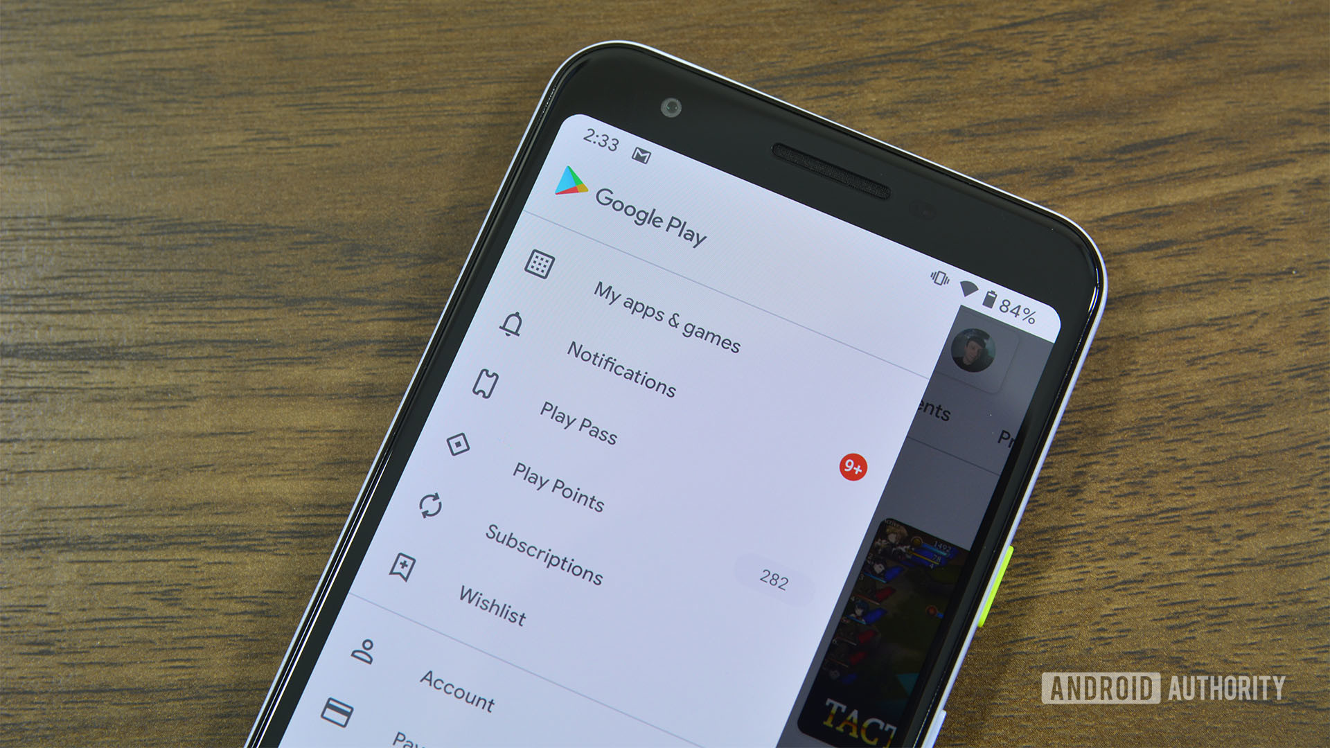 Google Play menu 1