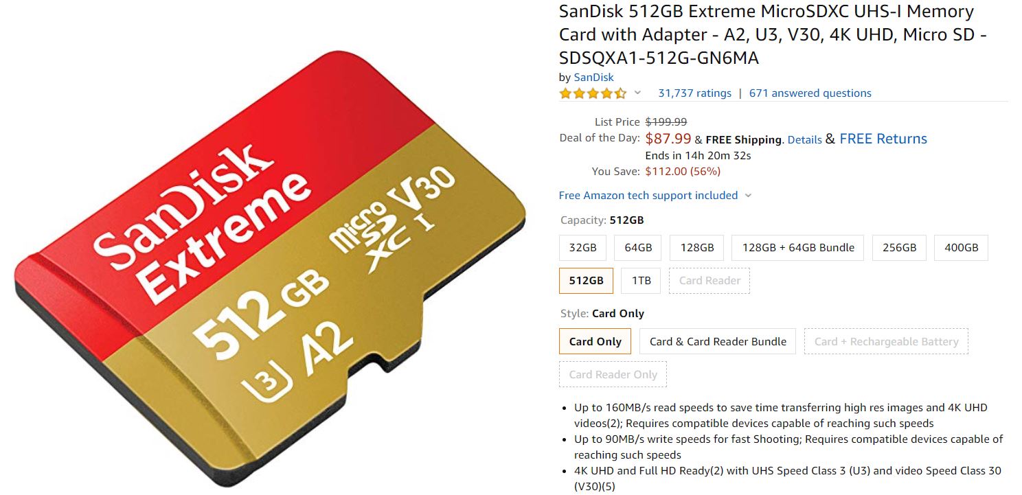 SanDisk 512GB Extreme MicroSD Memory Card 2