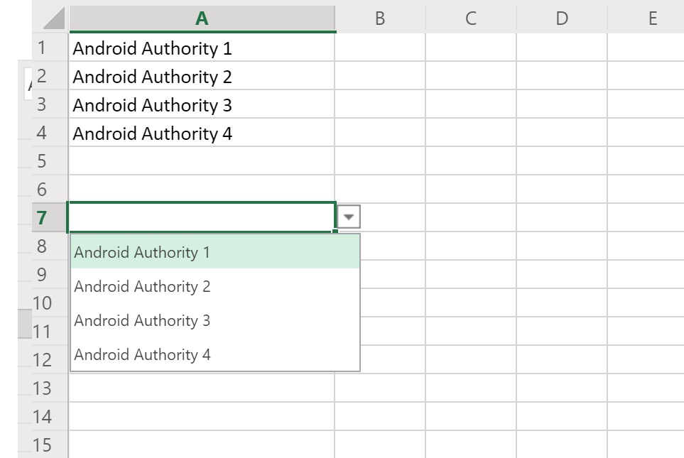 excel how to list 4