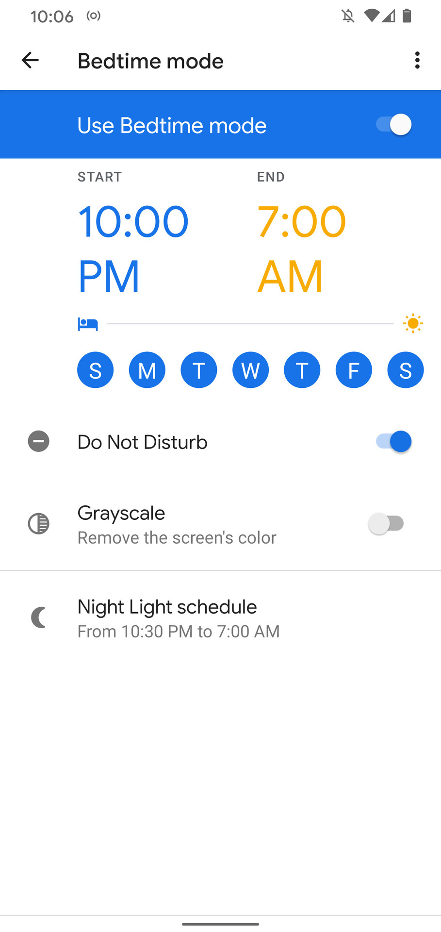 Digital Wellbeing refresh bed time mode 2