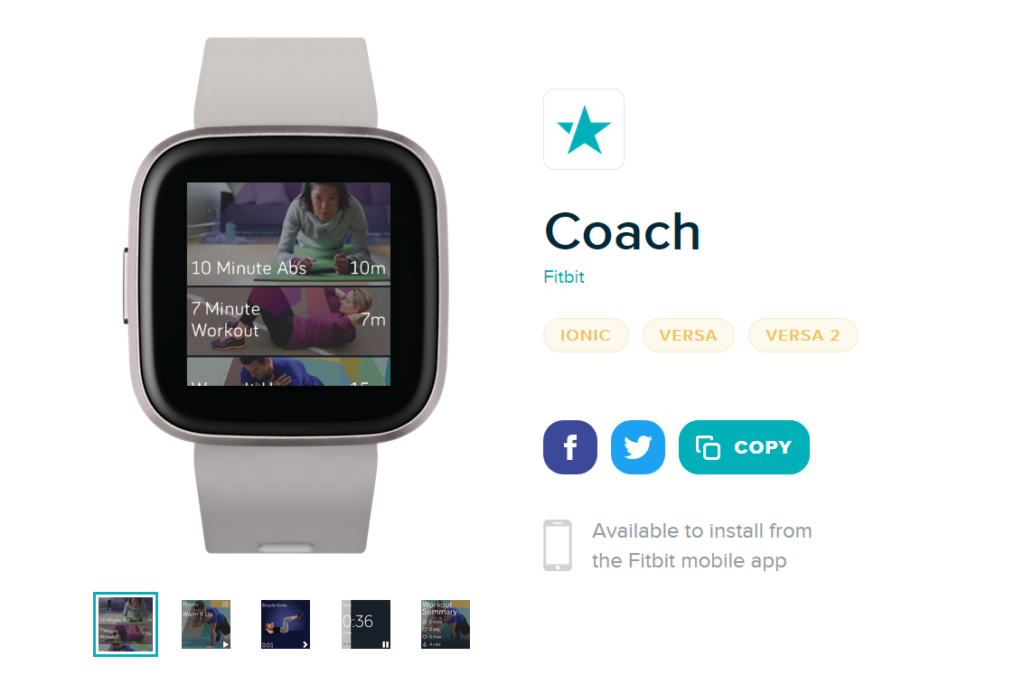 Fitbit Coach app