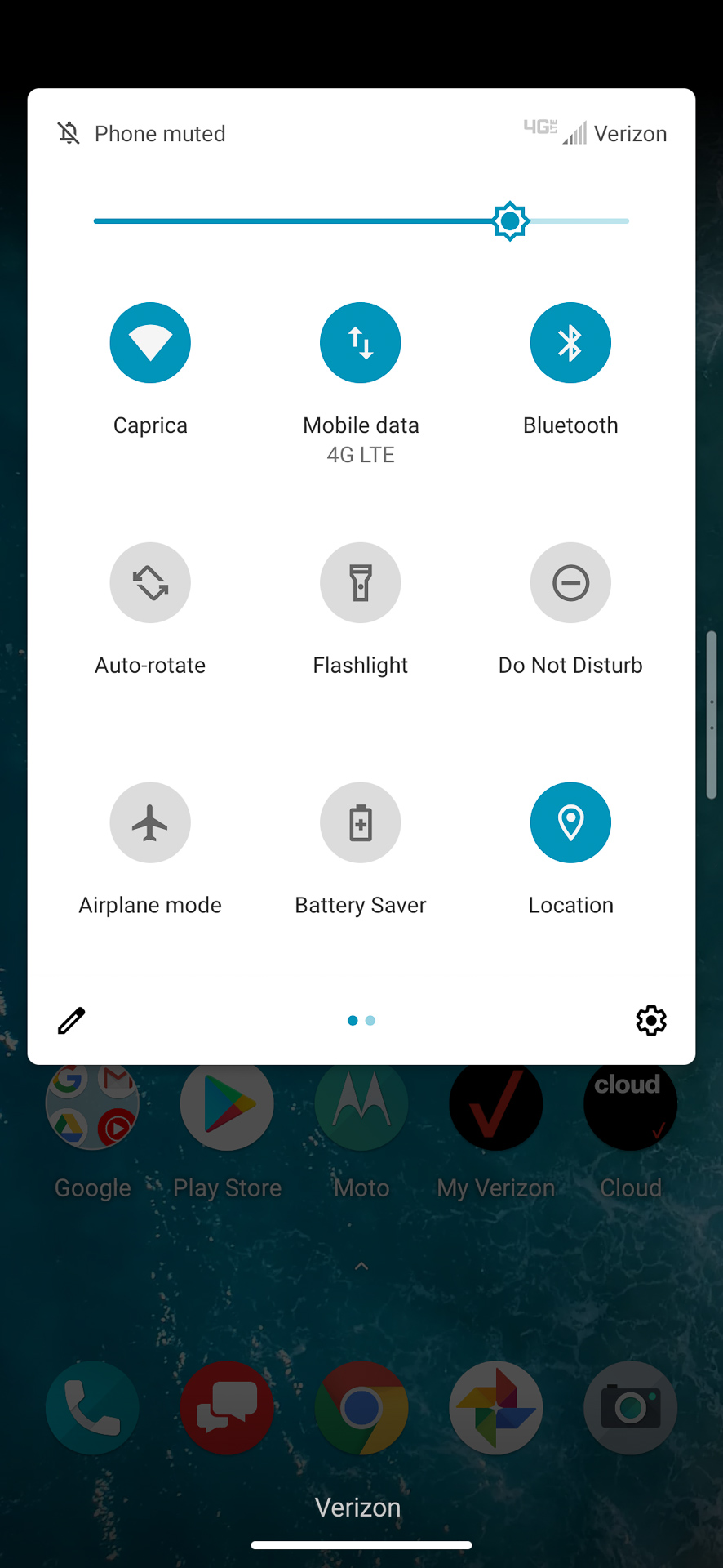 Motorola Edge Plus quick settings