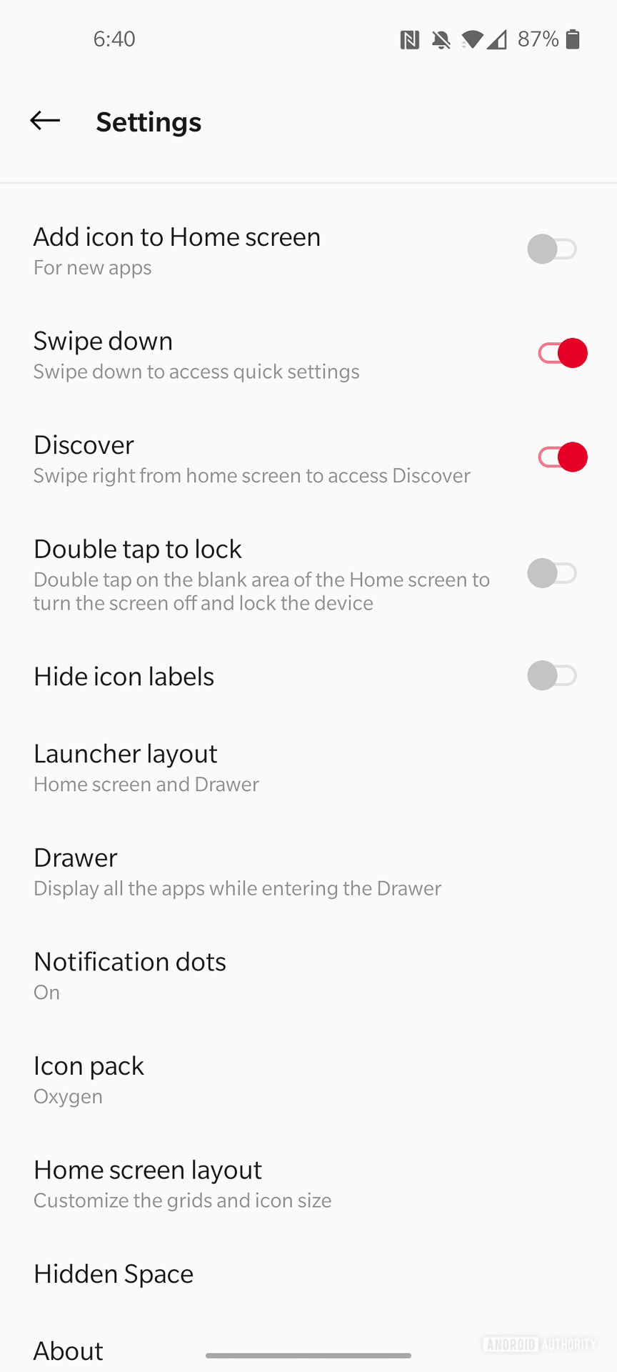 OnePlus 8 OxygenOS 10 home screen controls
