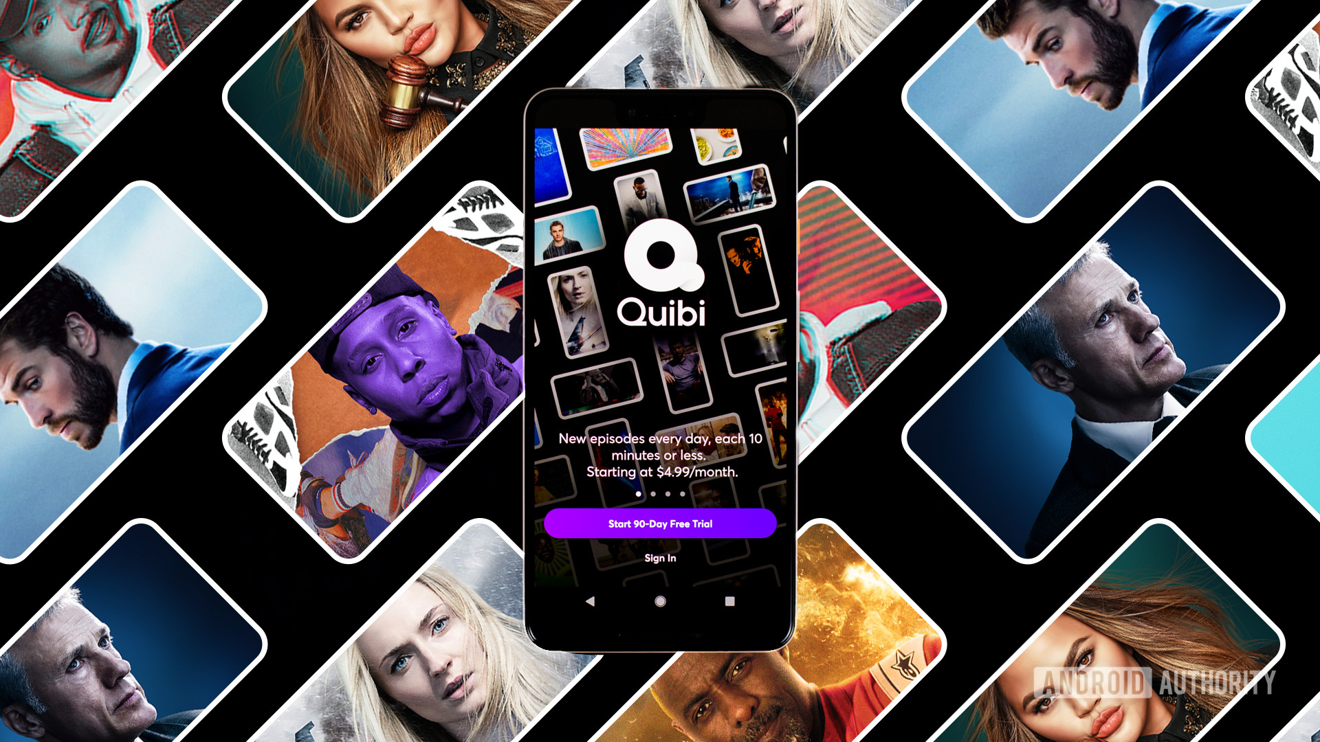 Quibi streaming app on Android smartphone stock photo 1