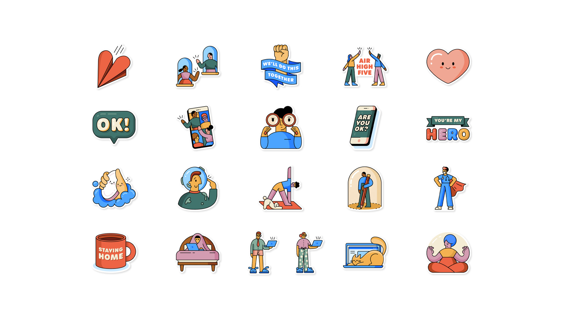 The WhatsApp Together at Home sticker pack.