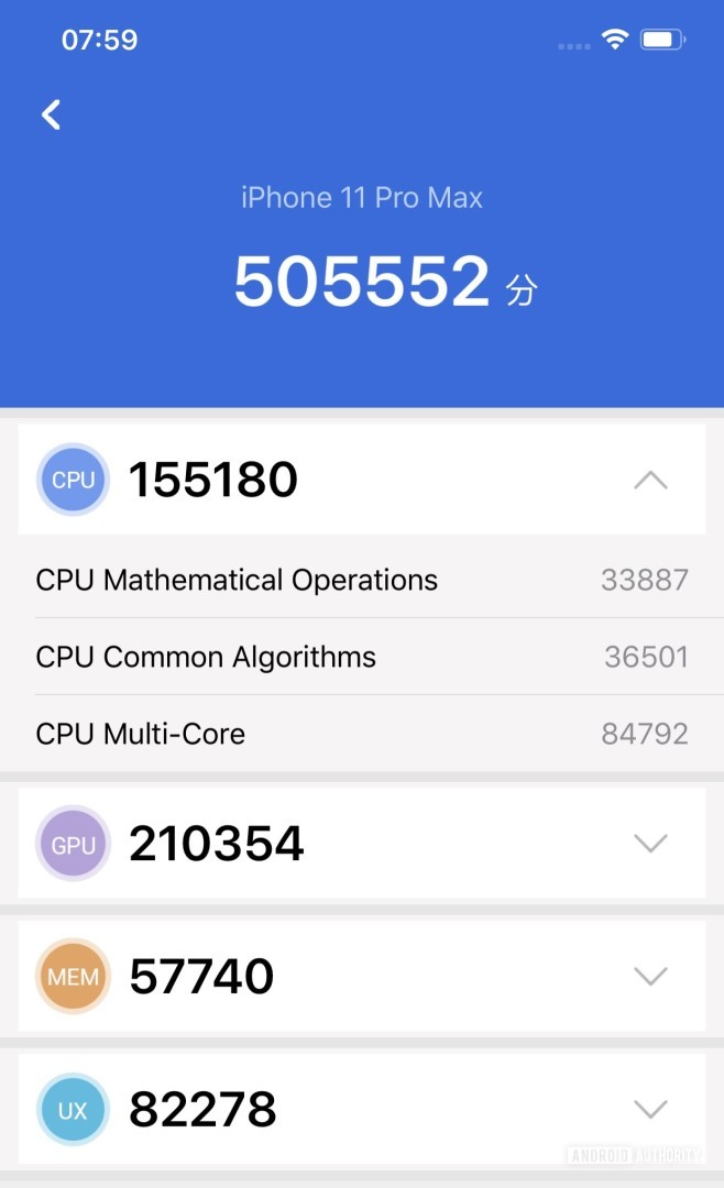 AnTuTu 8.2 score for iPhone 11 Pro Max