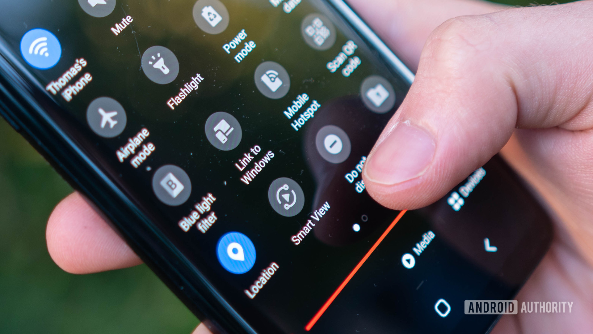 Galaxy S9 Plus Quick settings menu