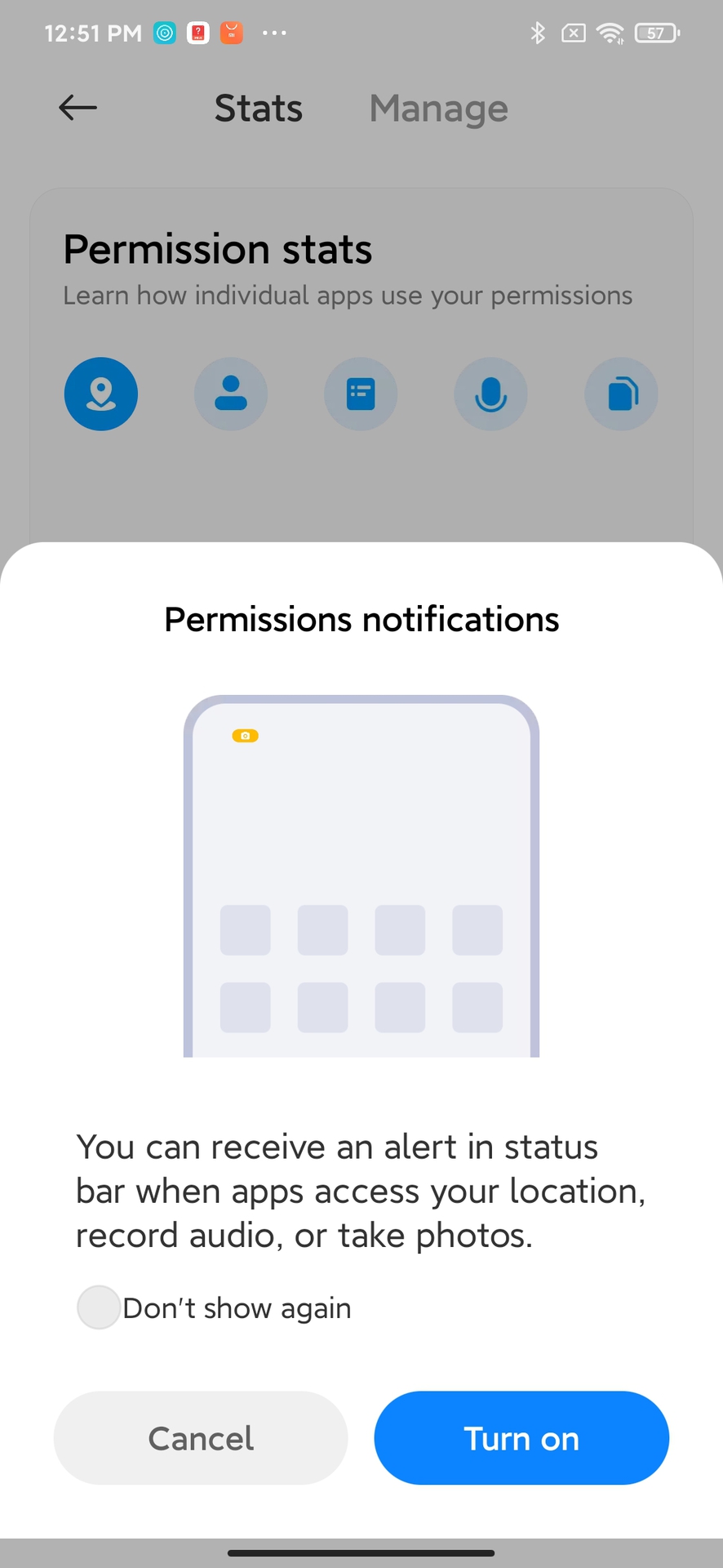 MIUI 12 permissions notifications