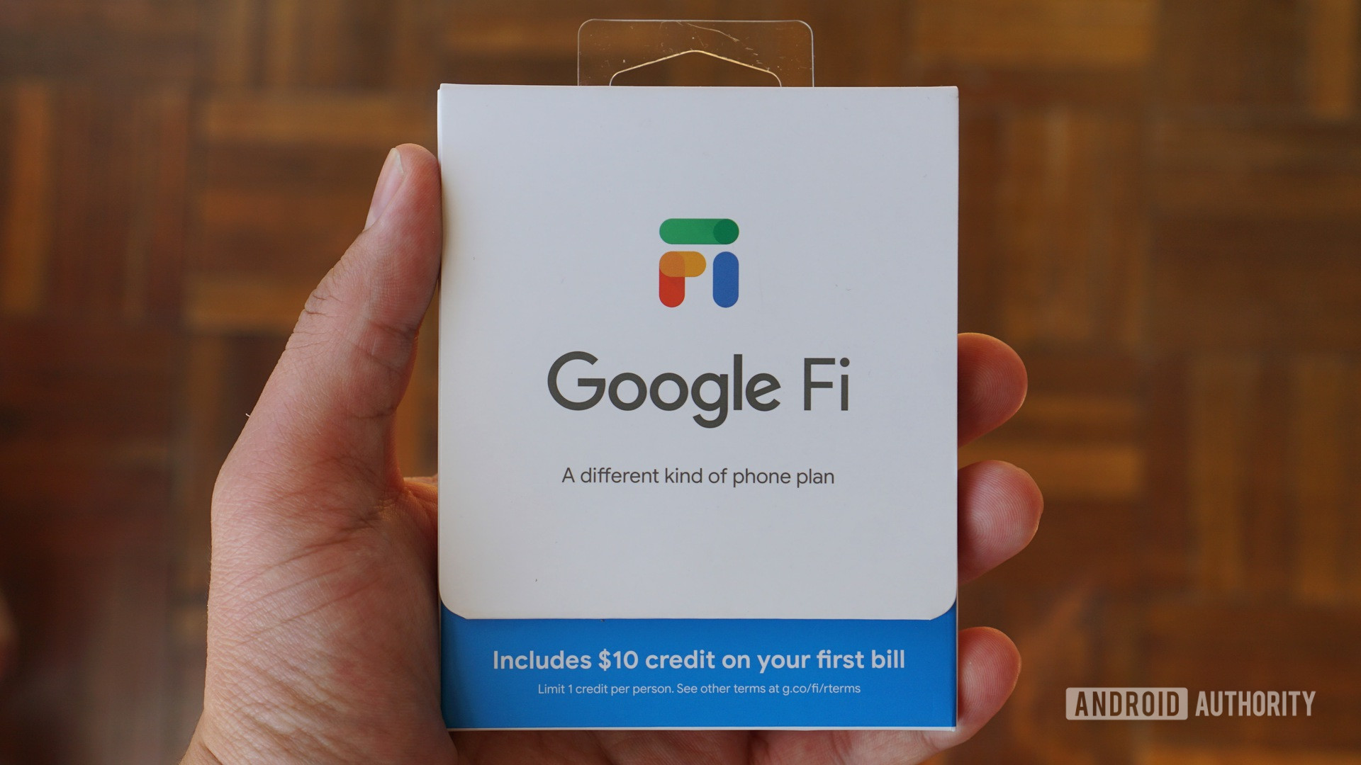 The Google Fi packaging.
