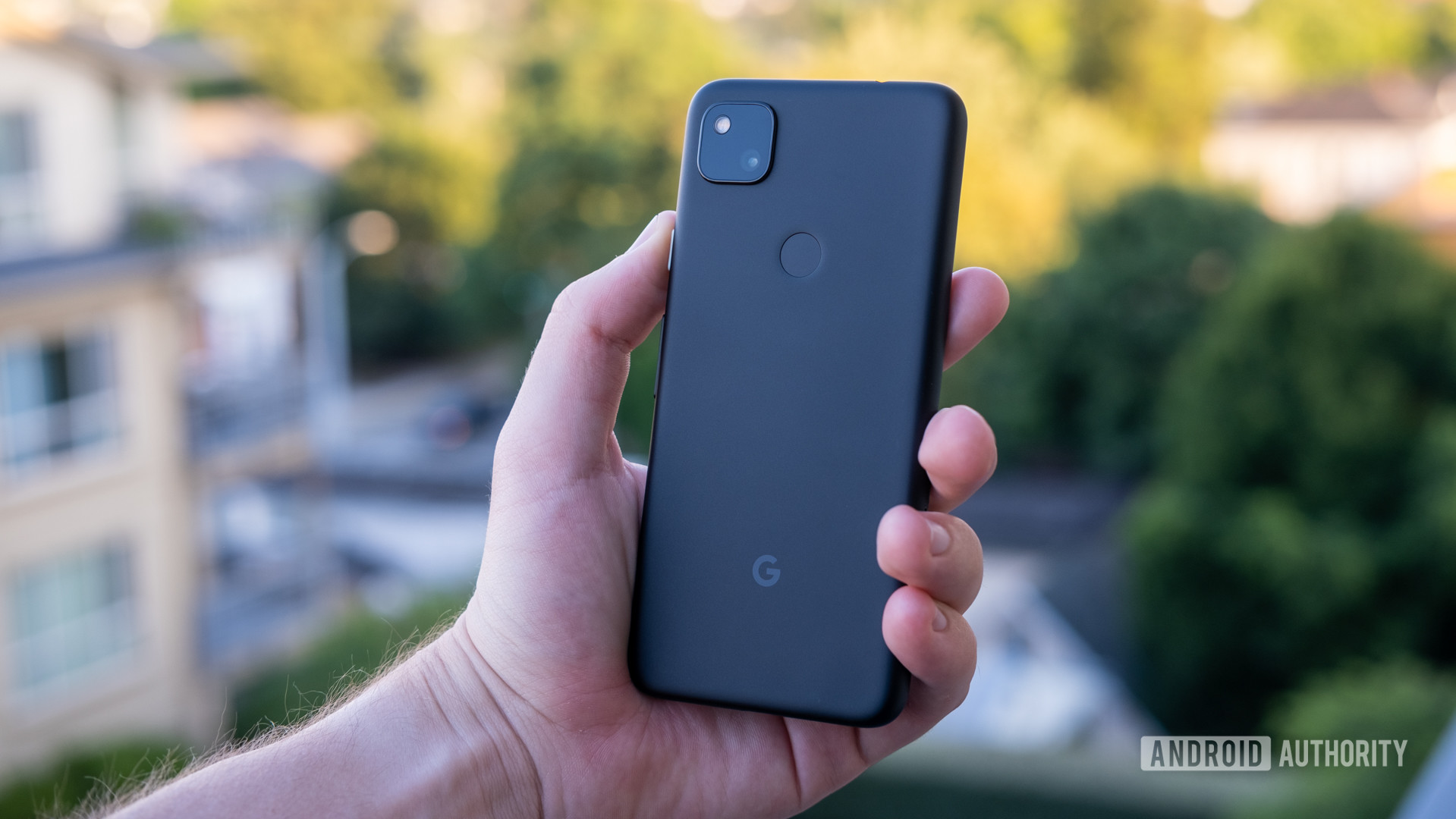 Google Pixel 4a back in hand 5