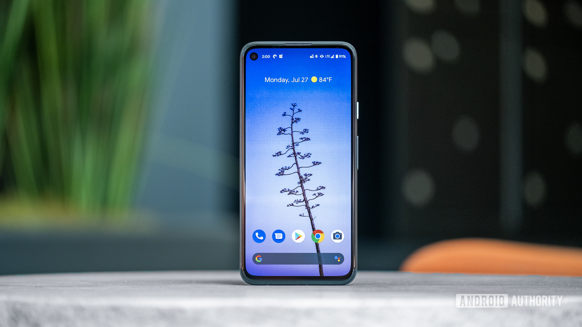 Google Pixel 4a display standing stright 2
