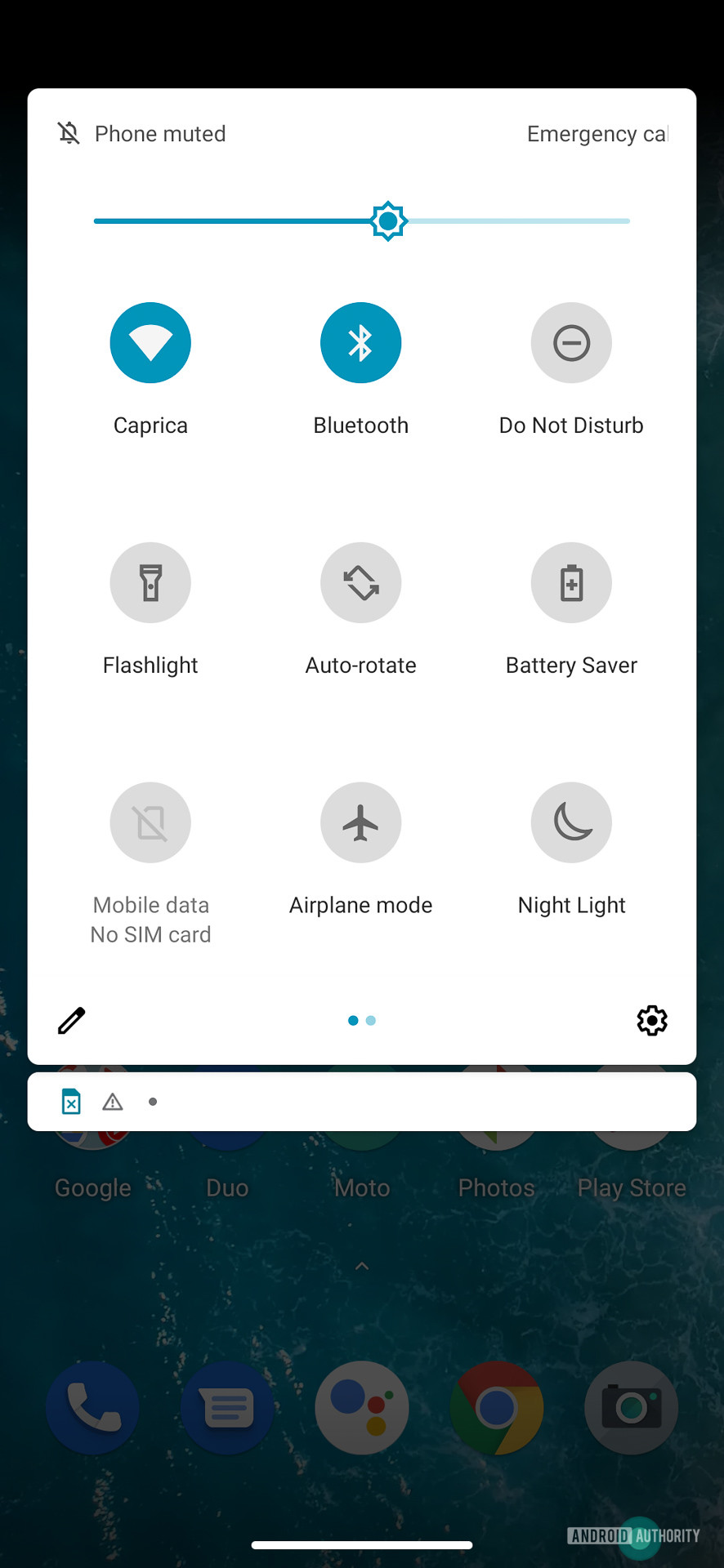 Motorola Moto Edge quick settings