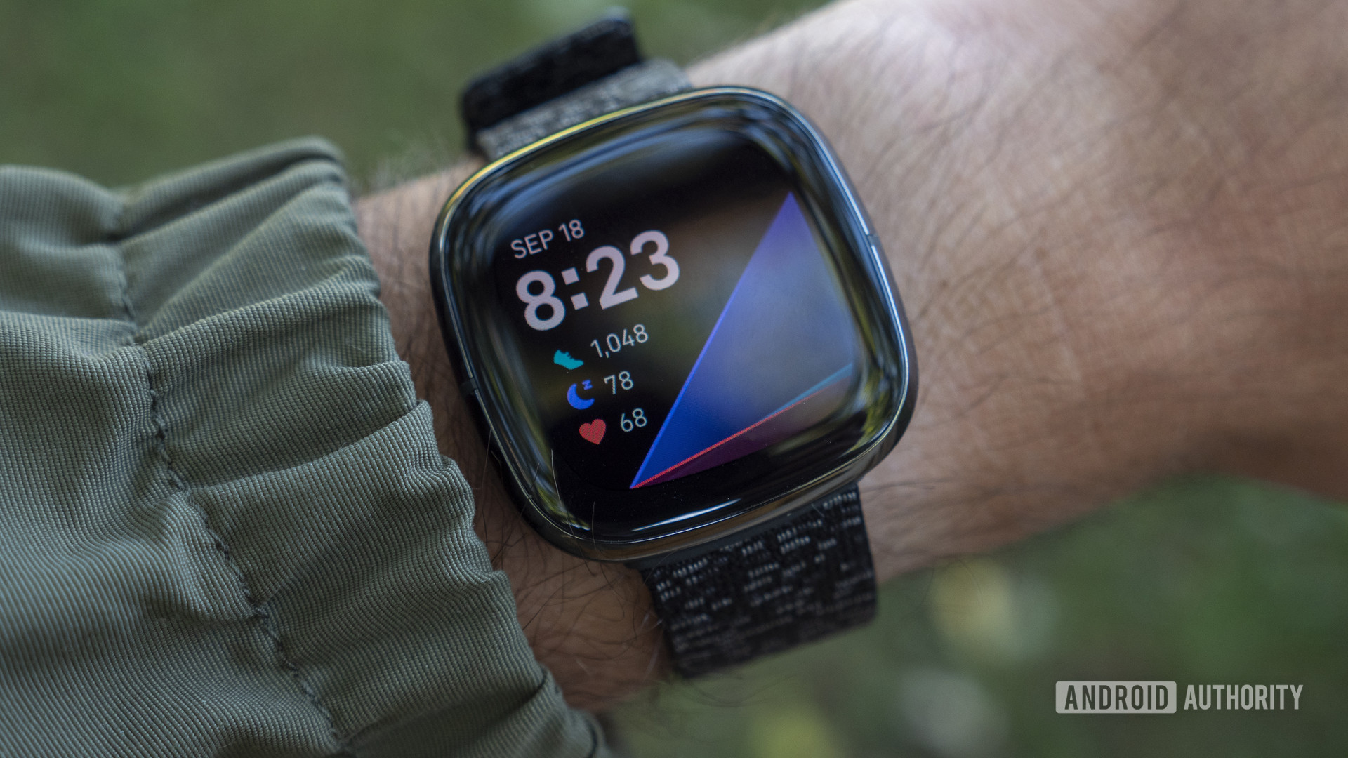 fitbit sense review design display watch face on wrist2