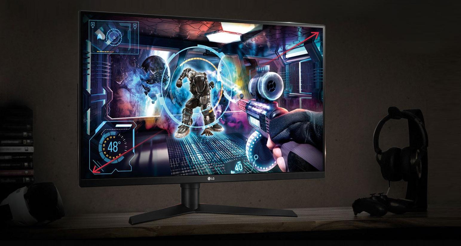 LG 31 Inch G Sync LCD Gaming Monitor on Desk