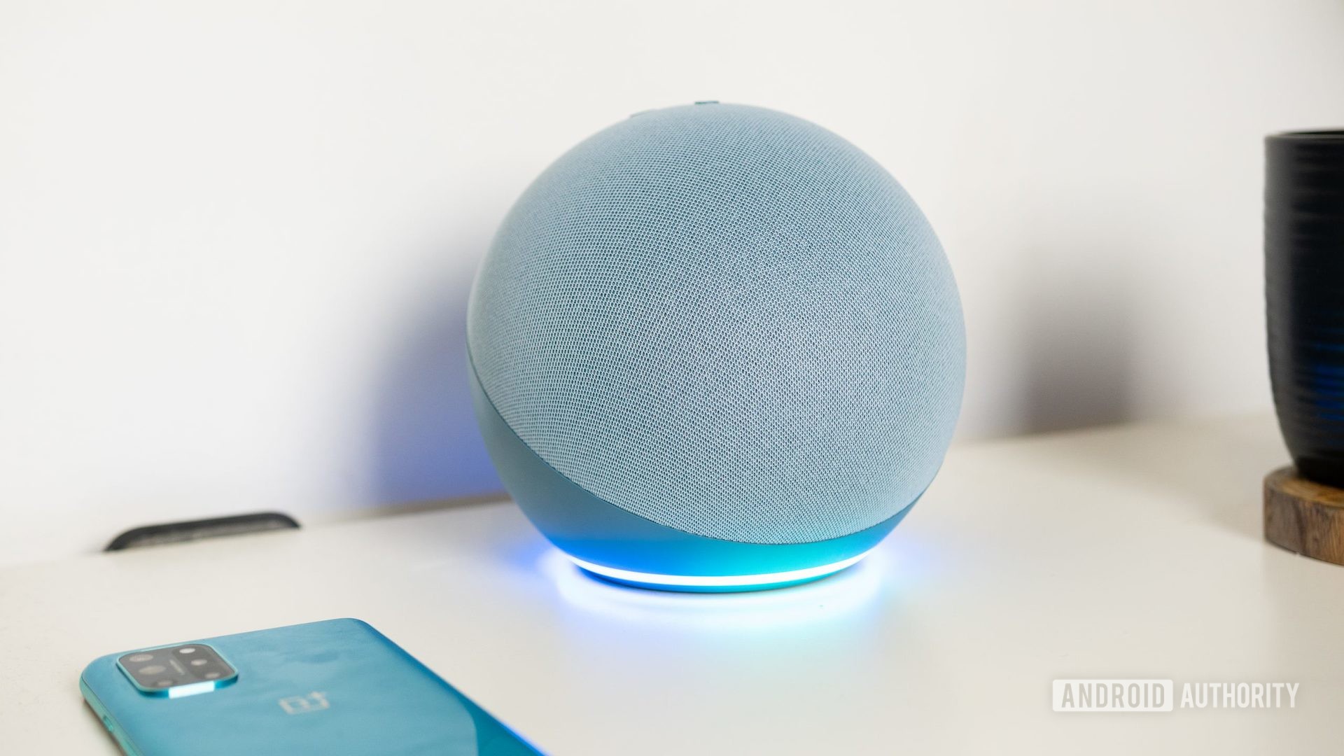 Amazon speaker on desk