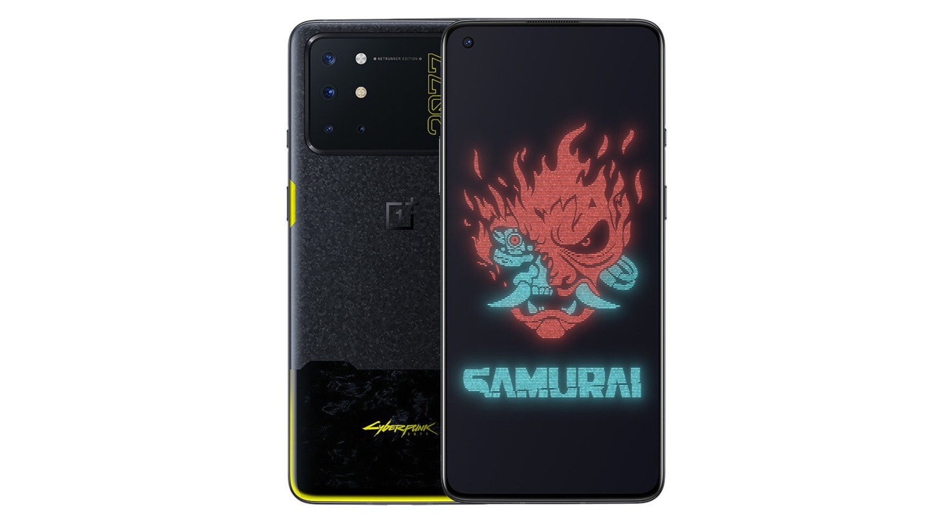 OnePlus 8T Cyberpunk 2077 front and back