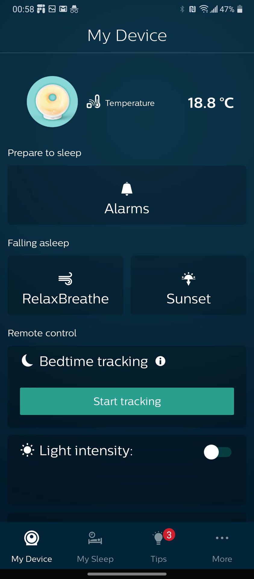 Philips SleepMapper app dashboard