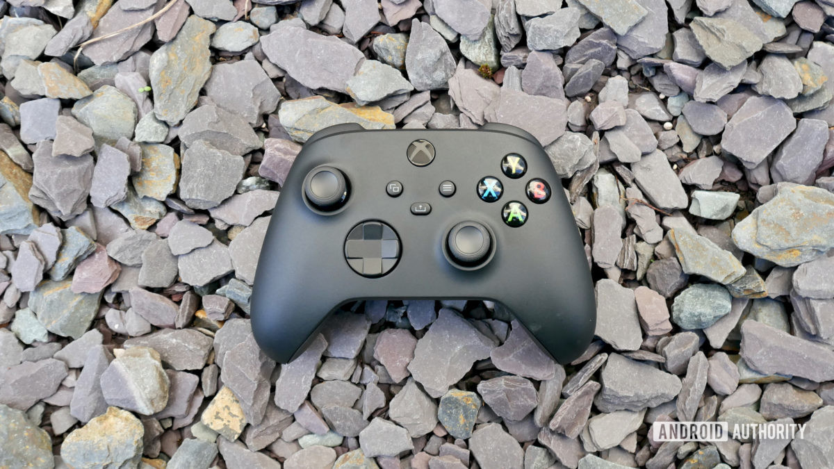 Xbox Series X controller in black.