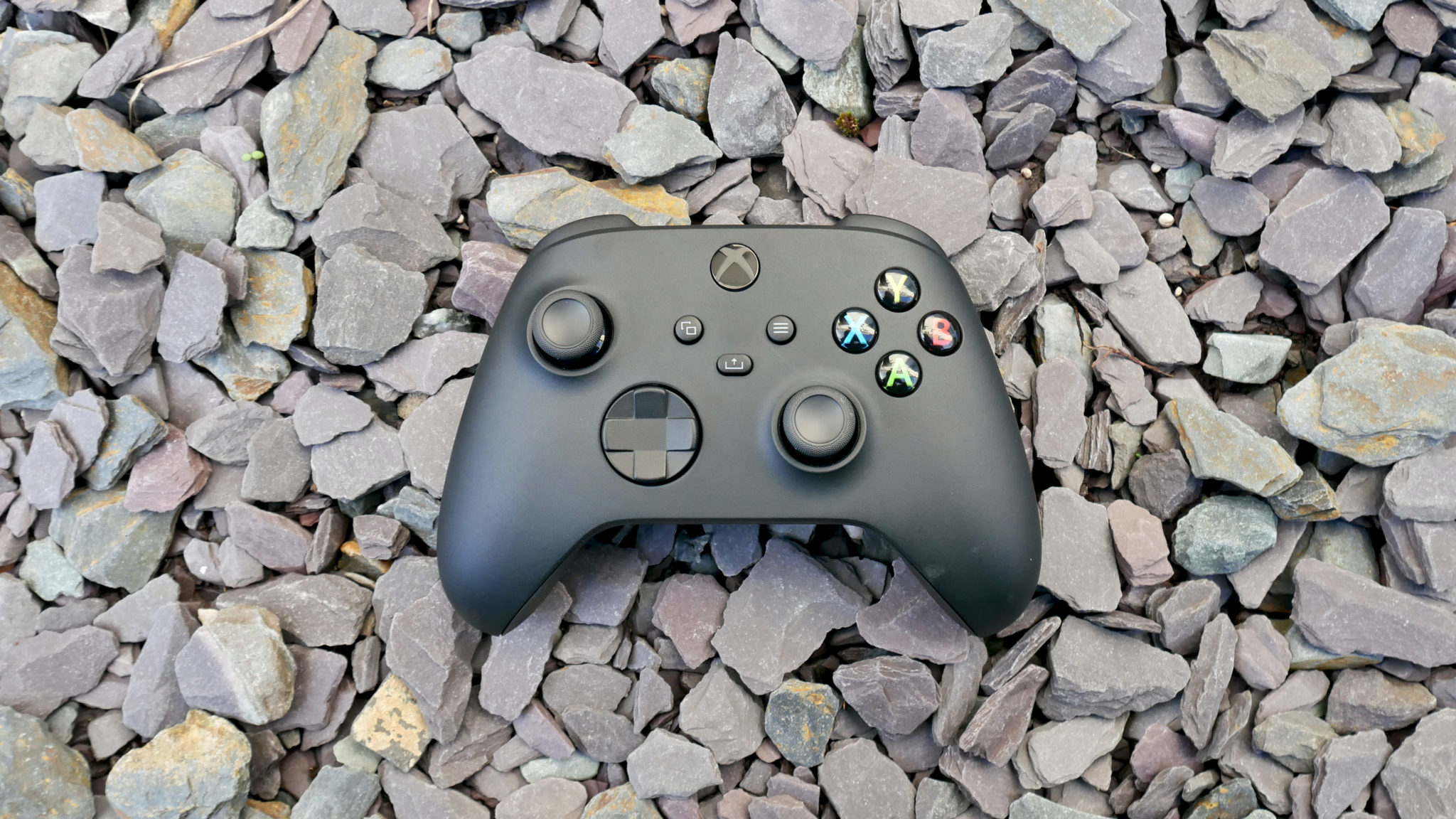 Xbox Series X controller in black.