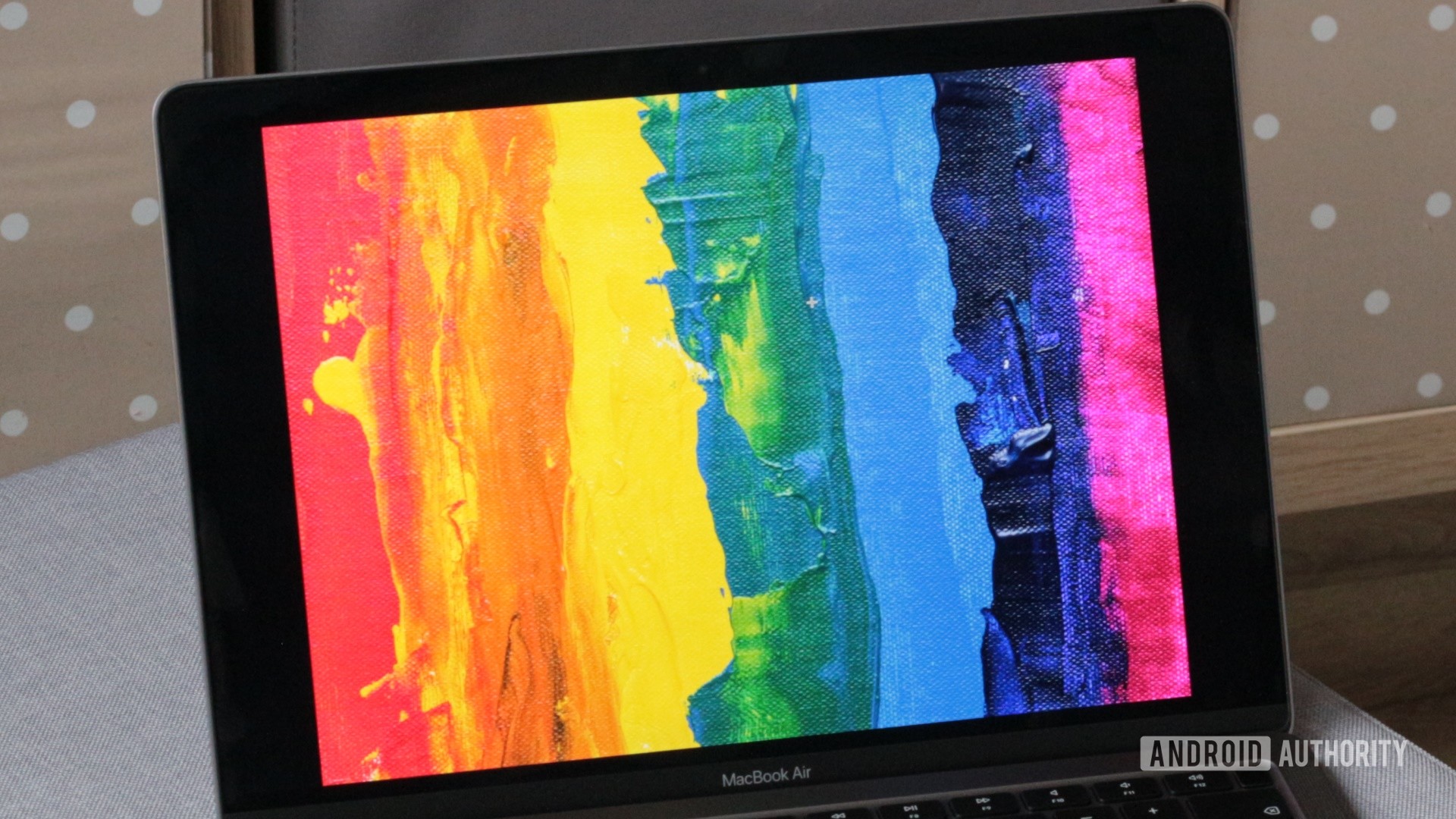 Apple MacBook Air M1 paint photo displayed on screen