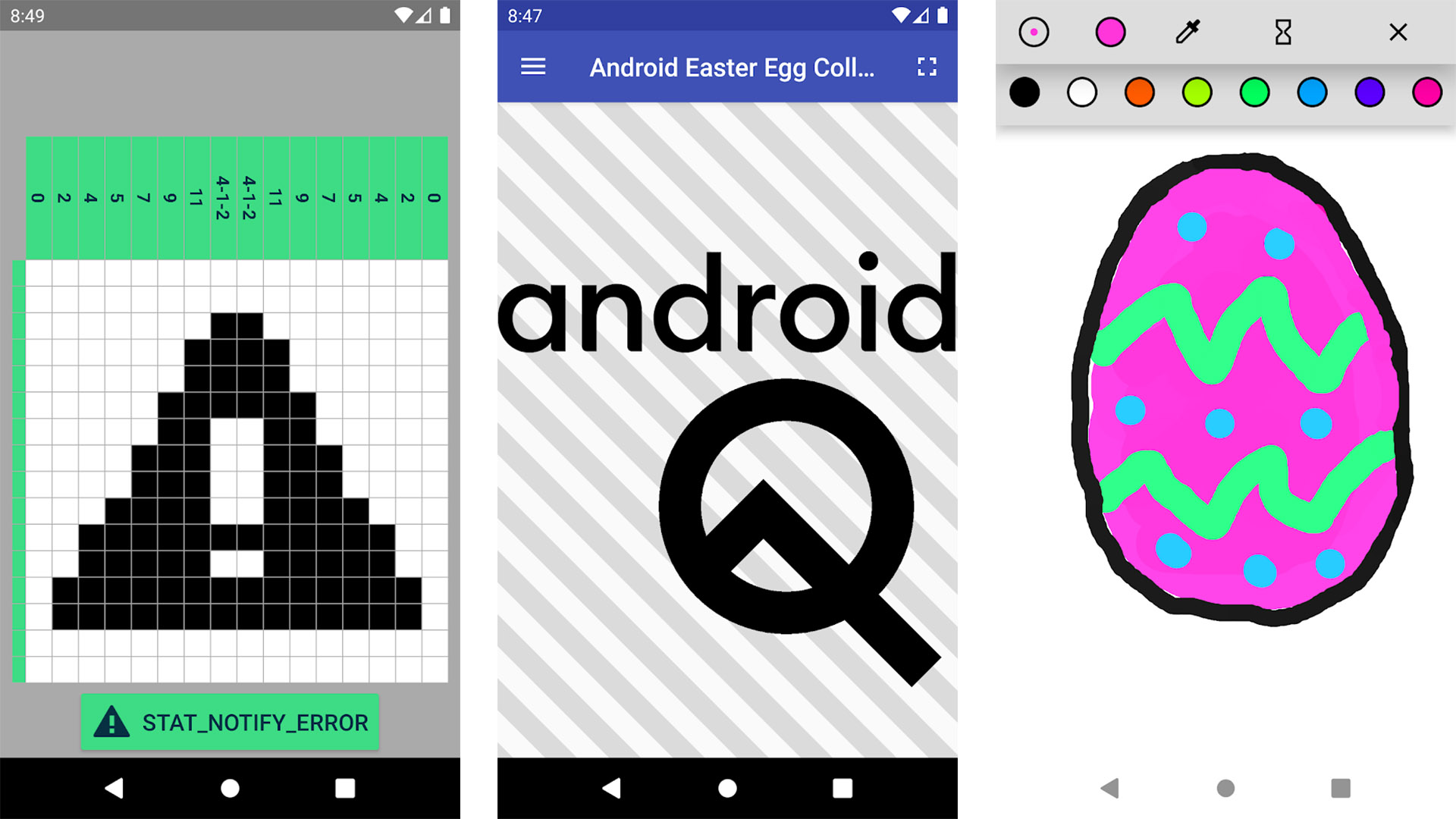 Collection d'oeufs de Pâques dans la capture d'écran Android