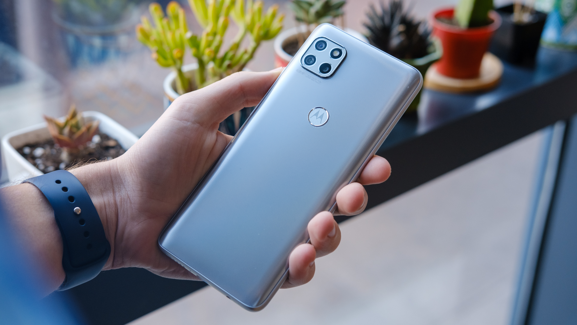 Motorola One 5G Ace back of device in hand