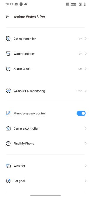 Realme Watch S Pro reminders