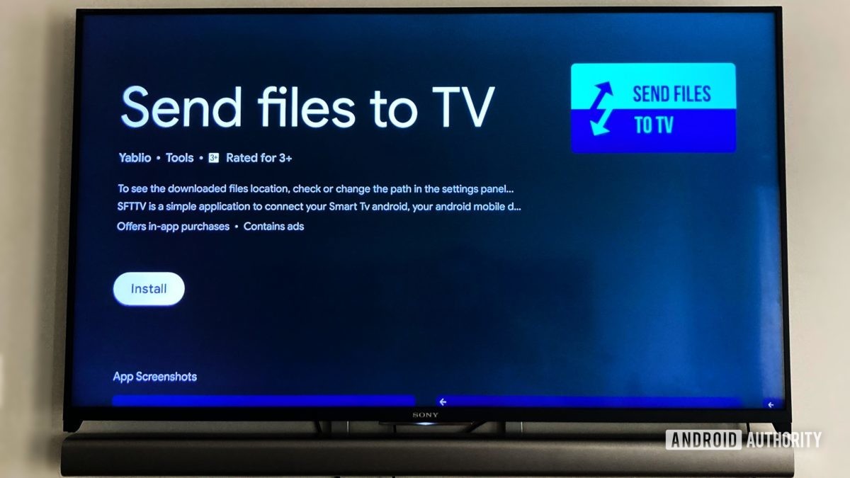 Send Files To TV app for Sideloading apps on Android TV