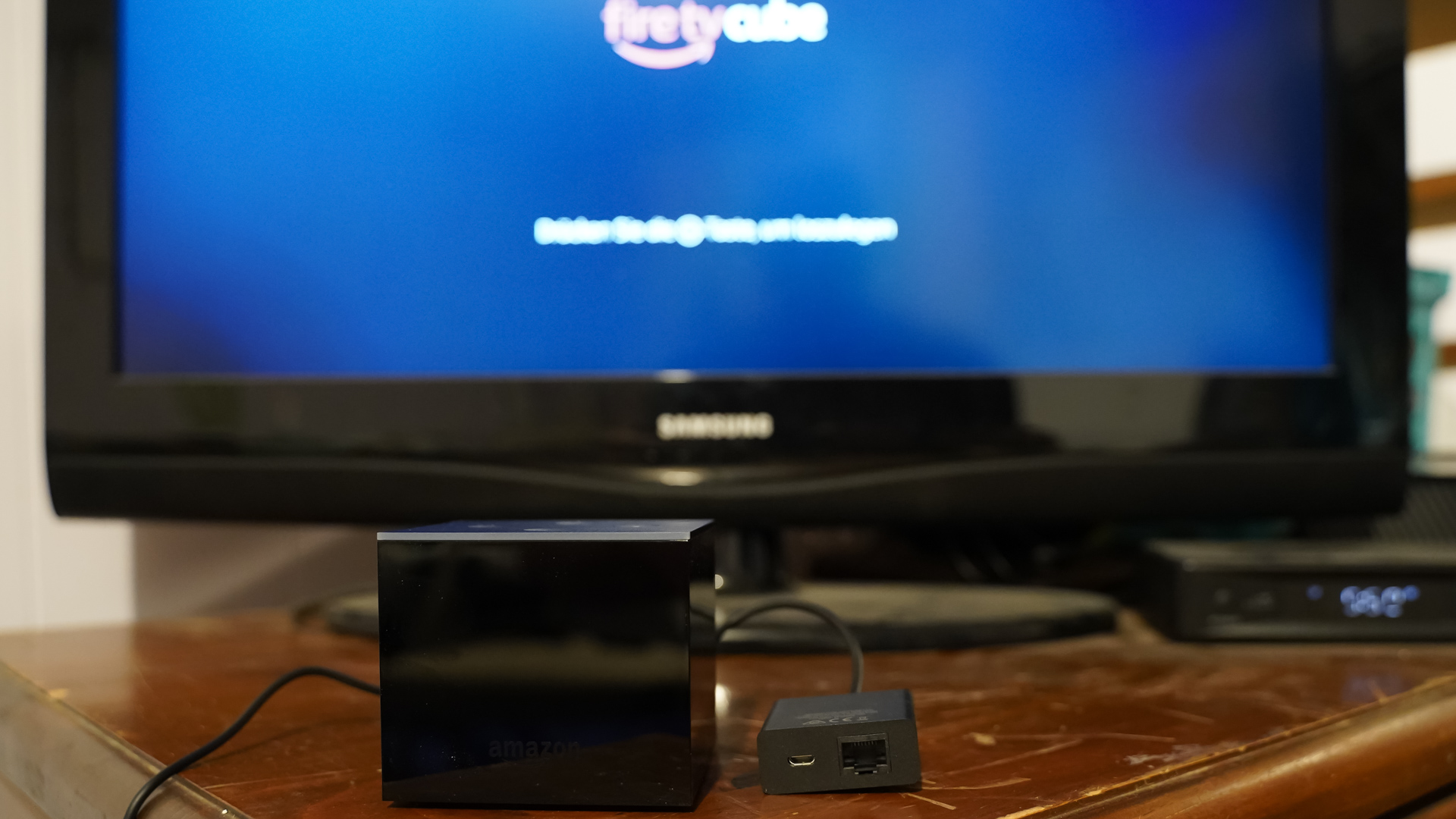 Amazon Fire TV Cube booting up