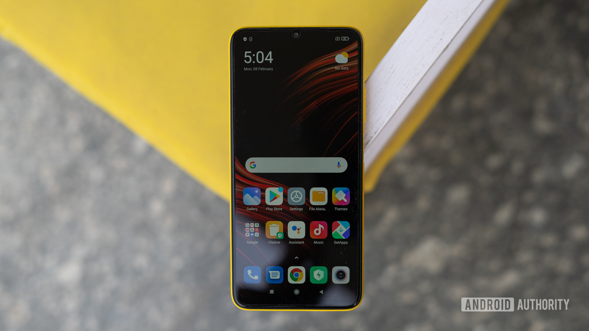 Poco M3 lead shot showing phone and display on