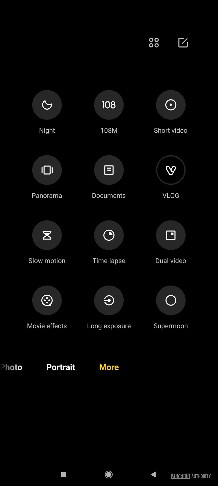 Xiaomi Mi 11 MIUI 12 camera modes