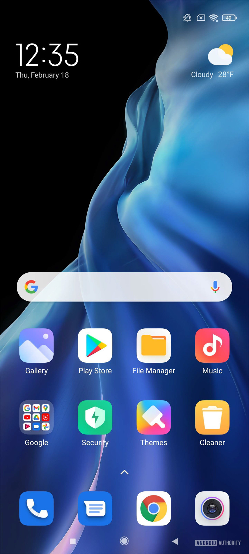 Xiaomi Mi 11 MIUI 12 home screen