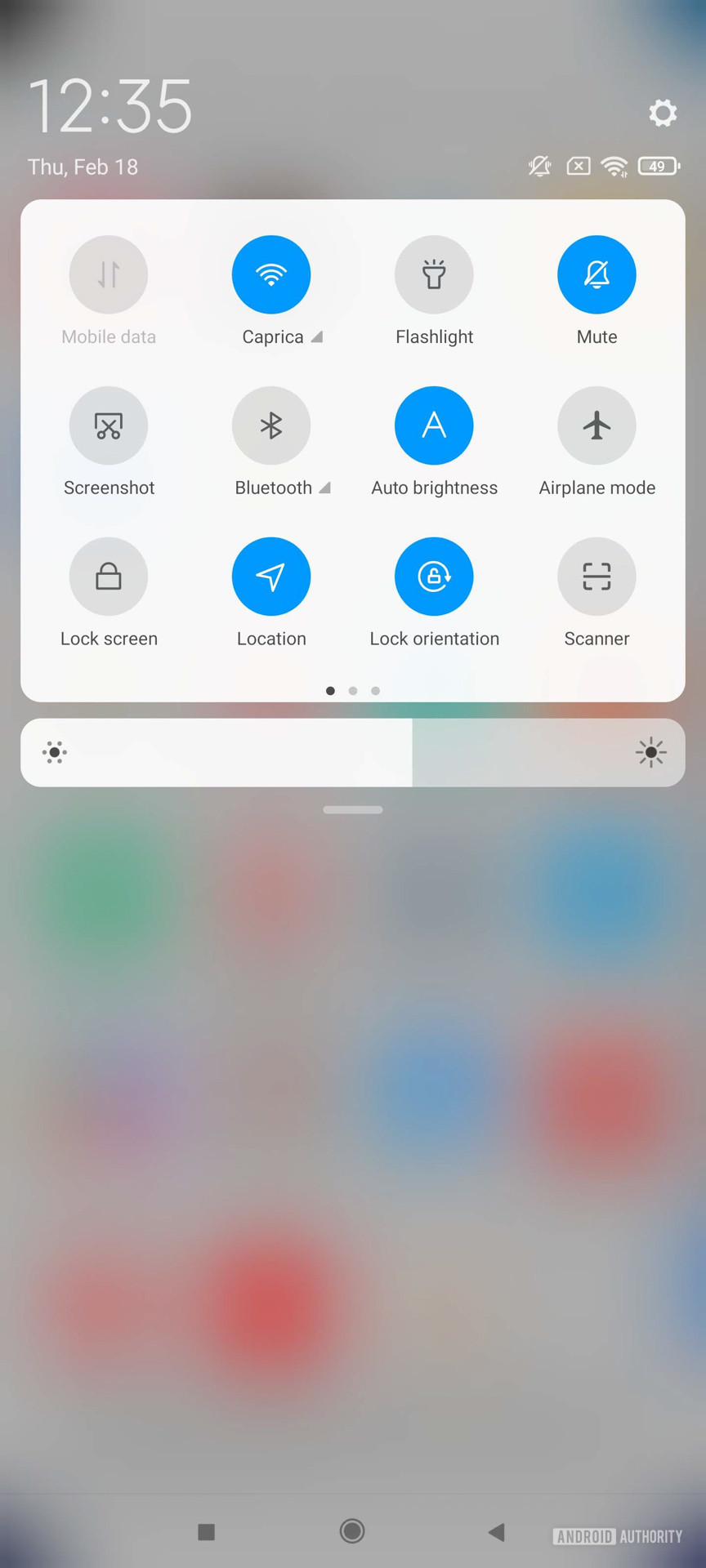 Xiaomi Mi 11 MIUI 12 quick settings