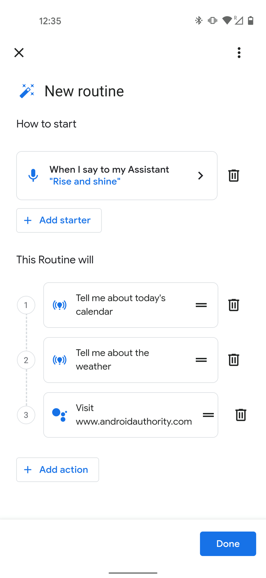 Making a Google Assistant Routine