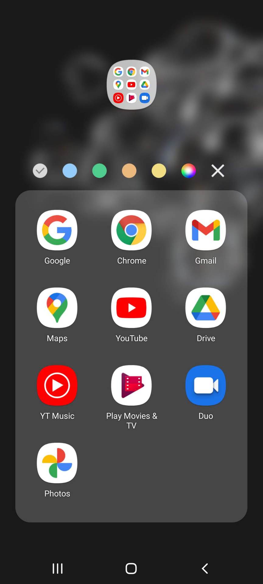 One UI 3.0 App Folder Color Picker