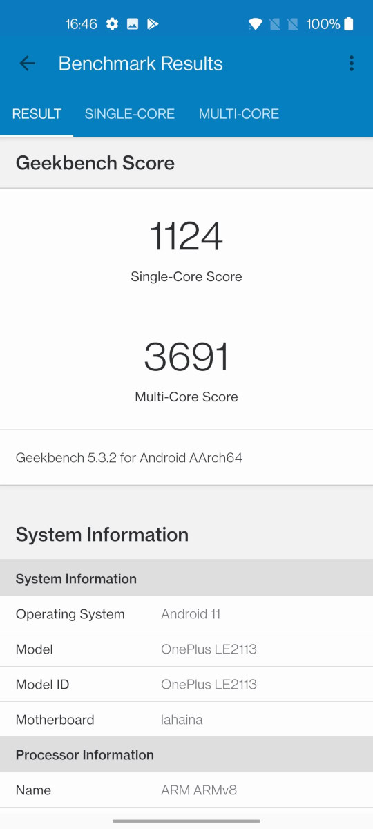 OnePlus 9 GeekBench 5